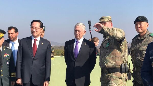 وزير الدفاع الأمريكي في المنطقة منزوعة السلاح بشبه الجزيرة الكورية - سبوتنيك عربي
