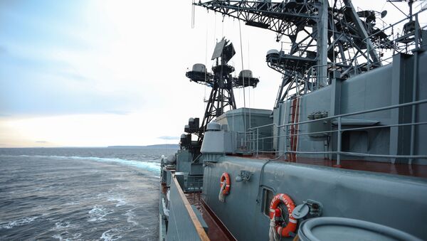 سفينة كبيرة سيفيرومورسك المضادة للغواصات، والتابعة لقوات الأسطول البحر الشمالي الروسية، بحر بارنتس - سبوتنيك عربي