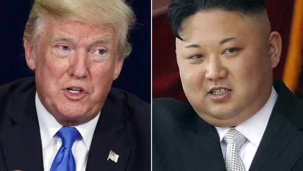 زعيم كوريا الشمالية كيم يونغ أون ورئيس الولايات المتحدة الأمريكية دونالد ترامب - سبوتنيك عربي