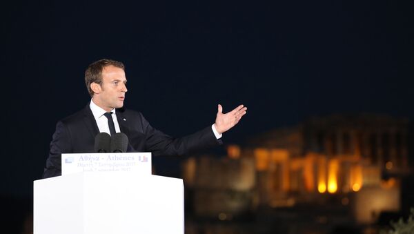الرئيس الفرنسي ماكرون في اليونان - سبوتنيك عربي
