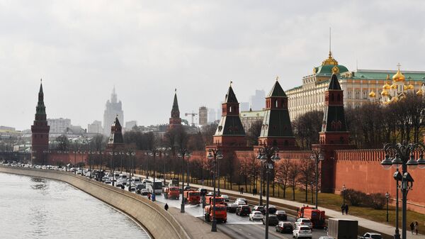 وزارة الخارجية الروسية على خلفية الكرملين في موسكو - سبوتنيك عربي