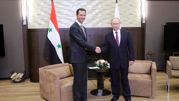 لقاء الرئيس السوري بشار الأسد والرئيس الروسي فلاديمير بوتين في سوتشي - سبوتنيك عربي
