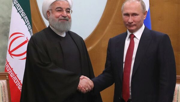الرئيس فلاديمير بوتين خلال اللقاء مع الرئيس الإيراني حسن روحاني في سوتشي، 22 نوفمبر/ تشرين الثاني 2017 - سبوتنيك عربي