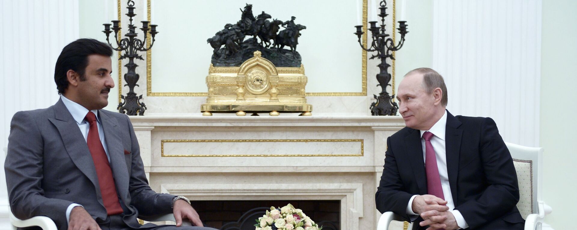أمير قطر تميم بن حمد بن خليفة آل ثاني والرئيس الروسي فلاديمير بوتين - سبوتنيك عربي, 1920, 03.06.2021