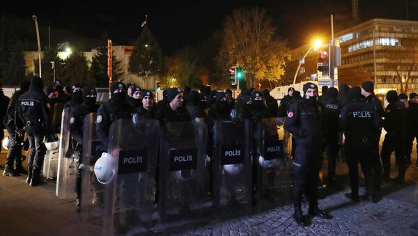 احتجاجات على قرار دونالد ترامب بشأن القدس في أنقرة، تركيا 6 ديسمبر/ كانون الأول 2017 - سبوتنيك عربي