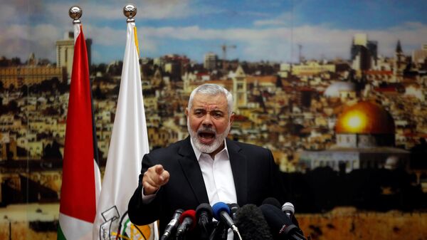 رئيس المكتب السياسي لحركة حماس إسماعيل هنية في غزة، قطاع غزة فلسطين 7 ديسمبر/ كانون الأول 2017 - سبوتنيك عربي
