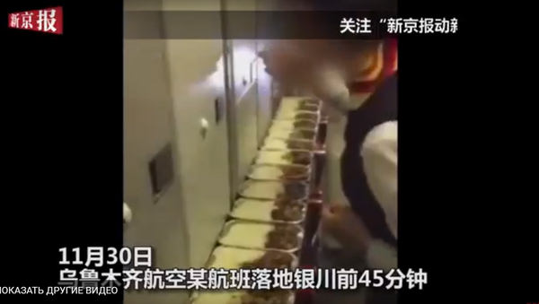مضيفة طيران صينية تأكل مخلفات طعام الركاب - سبوتنيك عربي