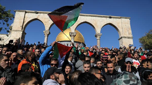 احتجاجات بالقرب من المسجد الأقصى في مدينة القدس - سبوتنيك عربي