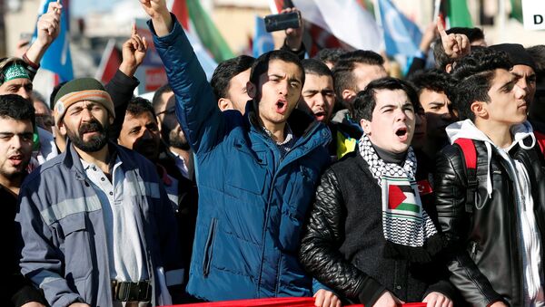 احتجاجات في اسطنبول ضد قرار ترامب حول القدس - سبوتنيك عربي