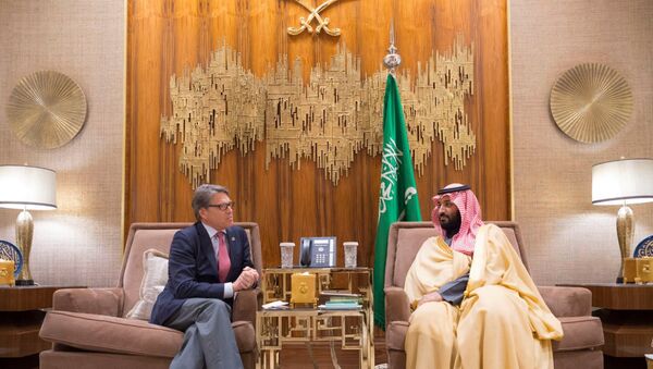 وزير الطاقة الأمريكي ريك بيري مع الأمير محمد بن سلمان - سبوتنيك عربي
