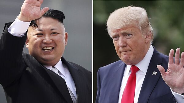 زعيم كوريا الشمالية كيم جونغ أون والرئيس الأمريكي دونالد ترامب - سبوتنيك عربي