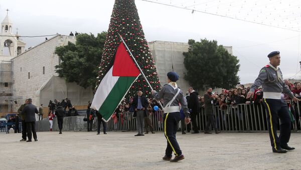الاحتفالات بعيد الميلاد المجيد في بيت لحم، فلسطين 24 ديسمبر/ كانون الأول 2017 - سبوتنيك عربي