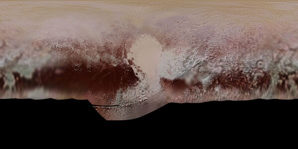 خريطة ملونة لكوكب بلوتو، التي أعدتها وكالة ناسا - سبوتنيك عربي