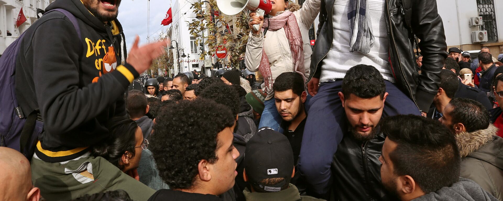 احتجاجات تونس على قانون المالية 12 يناير 2018 - سبوتنيك عربي, 1920, 01.02.2021