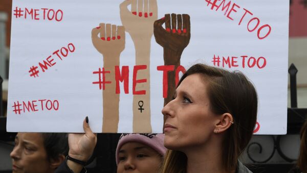 Victims of sexual harassment, sexual assault, sexual abuse and their supporters protest during a #MeToo march in Hollywood, California on November 12, 2017 - سبوتنيك عربي
