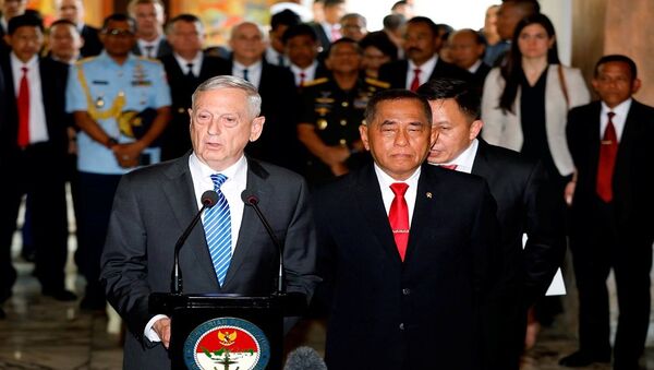 وزير الدفاع الأمريكي خلال زيارته إلى أندونسيا - سبوتنيك عربي