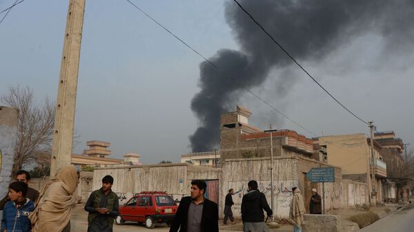 انفجار قرب مكتب منظمة إنقاذ الطفولة في مدينة جلال أباد شرقي أفغانستان، 24 يناير/ كانون الثاني 2018 - سبوتنيك عربي