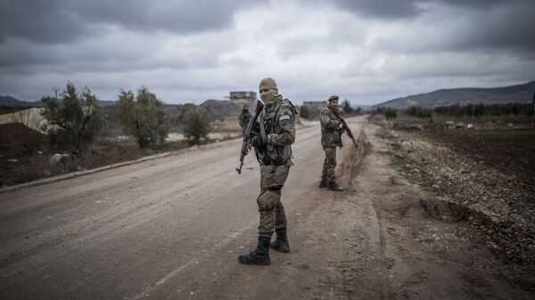 عناصر الجيش التركي المشاركين في عملية غصن الزيتون في عفرين السورية - سبوتنيك عربي