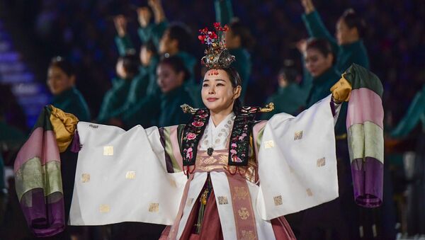 مراسم ختام الألعاب الأولمبية الشتوية 2018 في بيونغ تشانغ، كوريا الشمالية 25 فبراير/ شباط 2018 - سبوتنيك عربي