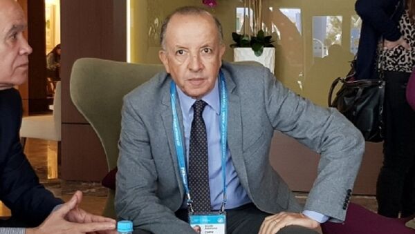 رئيس الوفد المغربي عبدالحميد الصوري المشارك في مؤتمر الاتحاد الدولي بكرة القدم فيفا المنعقد في مدينة سوتشي الروسية - سبوتنيك عربي