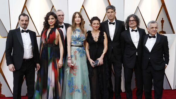 فريق عمل الفيلم اللبناني قضية 23 في حفل توزيع جوائز الأوسكار الـ 90 في 4 مارس/آذار 2018 - سبوتنيك عربي