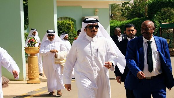 وزير الخارجية القطري أثناء زيارته السودان - سبوتنيك عربي
