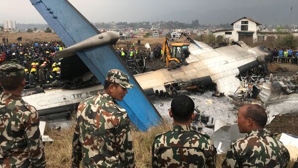 سقوط طائرة ركاب، قادمة من بنغلادش، اليوم الاثنين 12 مارس/آذار، أثناء هبوطها في مطار كاتمندو بنيبال - سبوتنيك عربي