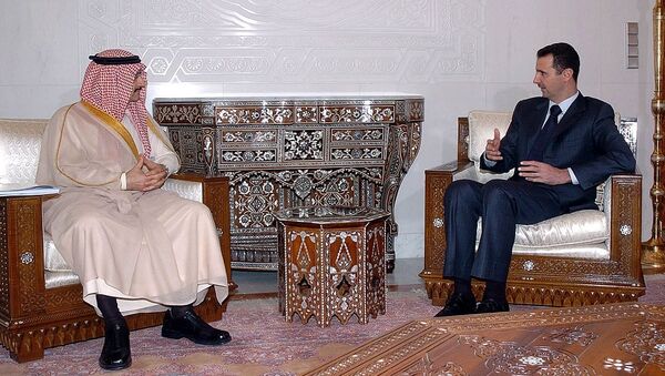 الوليد بن طلال مع الرئيس السوري بشار الأسد - سبوتنيك عربي