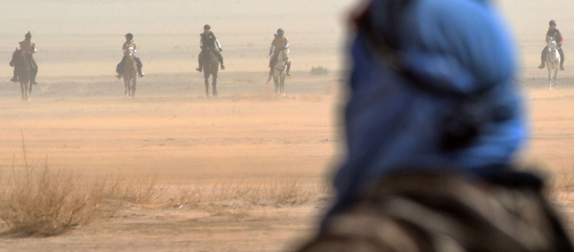 المشاركون في سباق الفروسية Gallops of Morocco في صحراء مرزوقة في جنوب الصحراء المغربية في 2 مارس/ آذار 2018 - سبوتنيك عربي, 1920, 29.06.2021