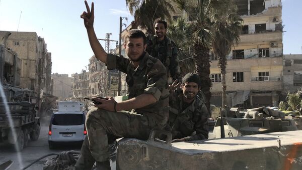 تحرير الجيش السوري لبلدة كفربطنا في الغوطة الشرقية، سوريا - سبوتنيك عربي