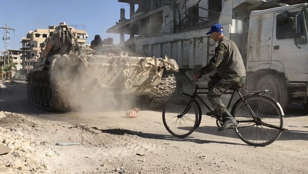 تحرير الجيش السوري لبلدة كفربطنا في الغوطة الشرقية، سوريا - سبوتنيك عربي
