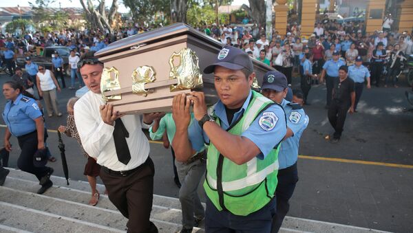 تشييع جثمان ضابط في نيكاراغوا - سبوتنيك عربي