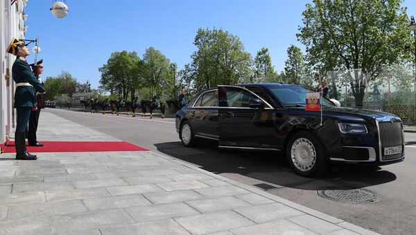 الموكب الرئاسي لـ فلاديمير بوتين على الساحة سابورنايا في الكرملين، موسكو 7 مايو/ أيار 2018 - سبوتنيك عربي
