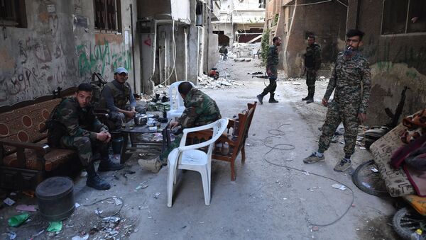 الوضع في مخيم اليرموك للاجئين الفلسطينيين في ريف دمشق، سوريا - سبوتنيك عربي