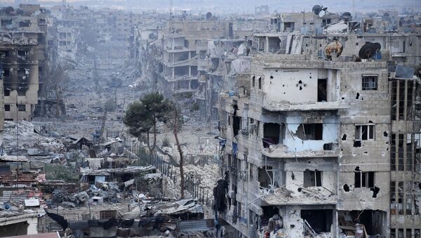 الوضع في مخيم اليرموك للاجئين الفلسطينيين في ريف دمشق، سوريا - سبوتنيك عربي