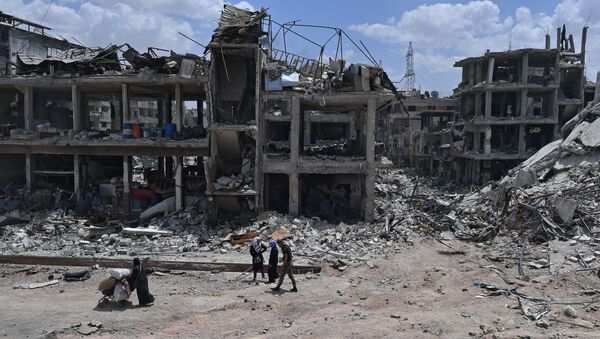 مخيم اليرموك بعد تحريره من إرهابيي تنظيم داعش، سوريا - سبوتنيك عربي