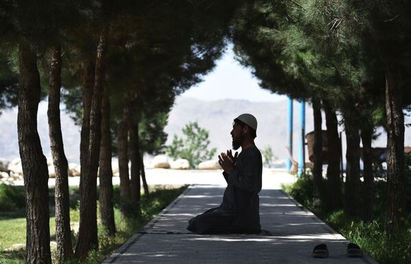 رجل أفغاني يصلي في منطقة وزير أكبر خان في كابول، أفاغنستان 30 مايو/ أيار 2018 - سبوتنيك عربي