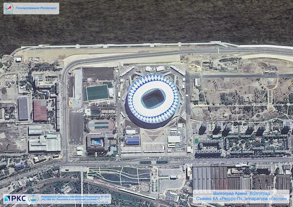 ملعب فولغو غراد أرينا أحد ملاعب كأس العالم 2018 من المركبة الفضائية الروسية  Resurs-P - سبوتنيك عربي