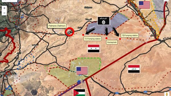 خط الهجمات التي يشنها تنظيم داعش في البادية السورية - سبوتنيك عربي