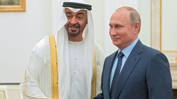 الرئيس بوتين مع أمير أبو ظبي محمد بن زايد آل نهيان - سبوتنيك عربي