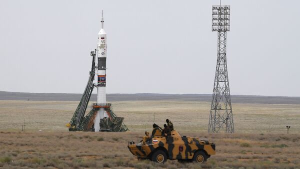 إطلاق مركبة الفضاء سويوز إم إس - 09 من قاعدة بايكونور في كازاخستان التي تحمل طاقم البعثة the ISS Expedition 56-57 - سبوتنيك عربي