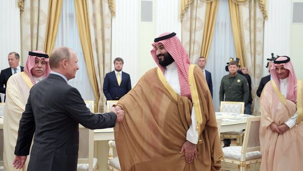 الرئيس الروسي فلاديمير بوتين يلتقي مع ولي العهد السعودي محمد بن سلمان في موسكو (14 يونيو/حزيران 2018) - سبوتنيك عربي