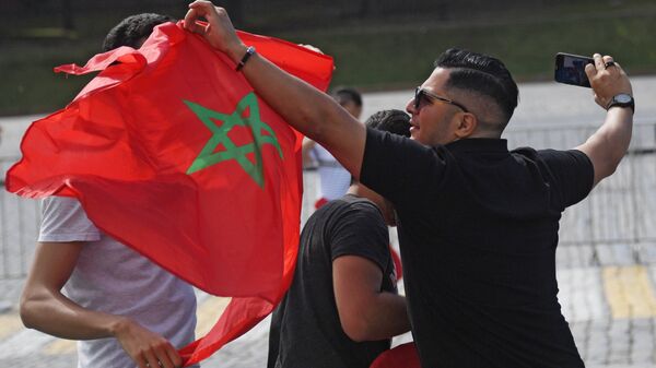 مشجعون من المغرب في موسكو، كأس العالم 2018، روسيا - سبوتنيك عربي