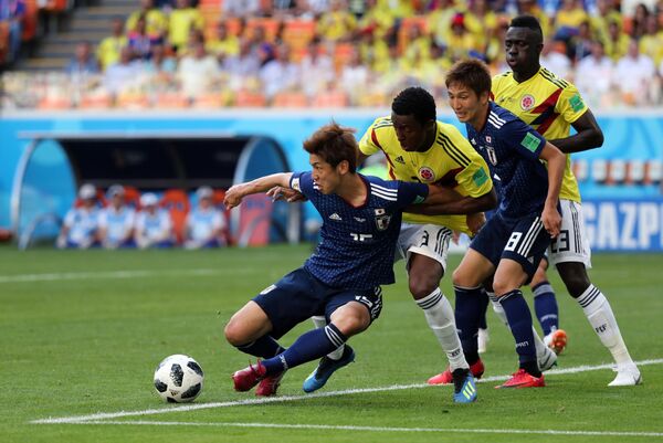 المباراة التي جمعت المنتخب الياباني والكولومبي في كأس العالم 2018 في روسيا - سبوتنيك عربي