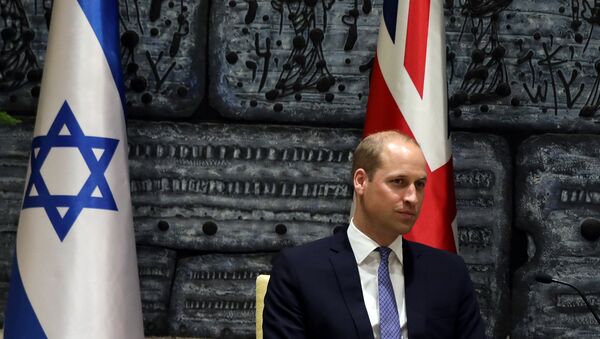 نجل ولي عهد بريطانيا الأمير وليام خلال زيارته الأولى لإسرائيل، 26 يونيو/حزيران 2018 - سبوتنيك عربي