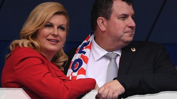 رئيسة كرواتيا خلال المباراة - سبوتنيك عربي