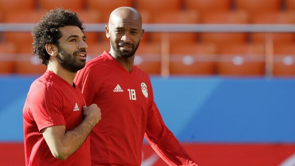 شيكابالا مع محمد صلاح في بطولة كأس العالم 2018 في روسيا - سبوتنيك عربي