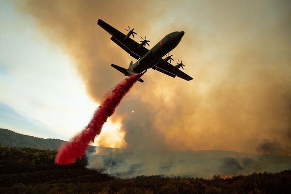 طائرة إطفاء الحريق في غابات كاليفورنيا، 5 أغسطس/ آب 2018 - سبوتنيك عربي