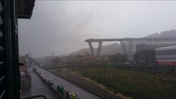 انهيار جسر في مدينة جنوة، إيطاليا - سبوتنيك عربي