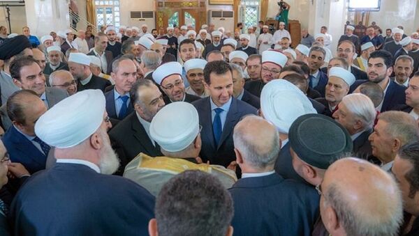 الرئيس السوري بعيد تاديته صلاة العيد في دمشق - سبوتنيك عربي